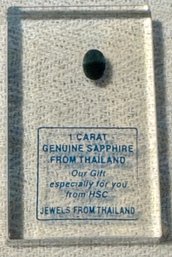 Genuine 1 Carat Sapphire From Thailand Suspended In Clear Mount