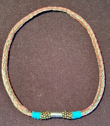 Beautiful Braided Bead Choker Necklace - Magnetic Closure