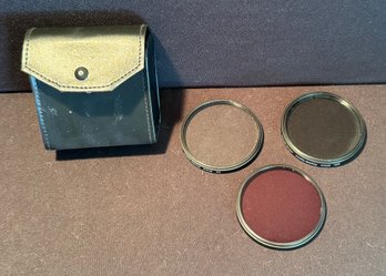 Three Crystal Optics 67mm Camera Filters - UV, FLO, And CPL - Japan Optics - With Case