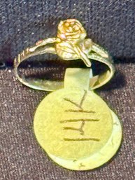 14K Tri Color Gold Rose Ring