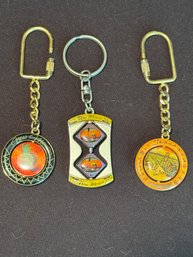 3 Spinning Collectible State Key Rings - Texas And New Mexico