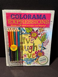 Adult Colorama Book And Colored Pencils