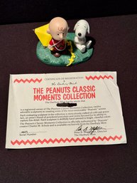 Danbury Mint Snoopy & Charlie Brown - 'strung Out' - Highly Collectible In Original Box With COA