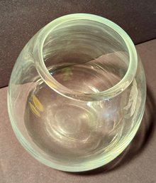 Large Heavy Glass Vase - Hand Blown