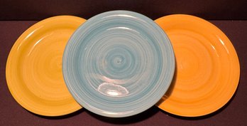 Three Beautiful Citrus Grove Hand Painted Large Plates