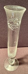 Etched Glass Bud Vase