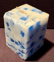 Party Lite Vintage Blue And White Cube Candle (1 Of 2)