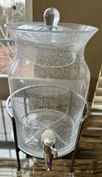 Glass 2 Gallon Drink Dispenser On Stand With Lid