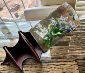 Antique Corner Shelf With Beveled Etched Mirror - See All Pictures