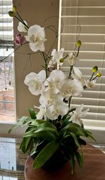 Gorgeous White Orchid - Lifelike Silk - Feather Clip On Bird