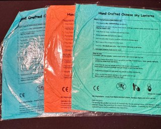 Three Chinese Lantern Floating Lights - New In Packages!