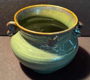 Vintage FTD Vase With Raised/applied Frogs