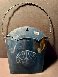 Blue Large Metal Wall Pocket