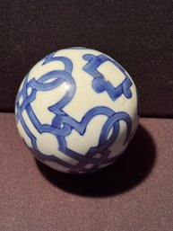 Vintage Bombay Blue And White Ceramic Orb