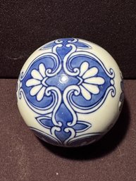 Vintage Bombay Blue And White Ceramic Orb