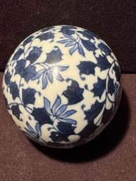 Decorative Vintage Blue And White Orb (2 Of 2)