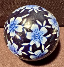 Bright Blue And White Flower Orb (2 Of 3)