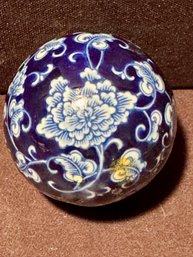 Intense Blue And White Flower Orb