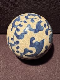 Oriental Blue & White Ceramic Orb