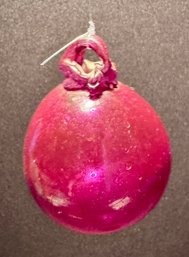 Hand Blown Bright Pink Glass Ornament