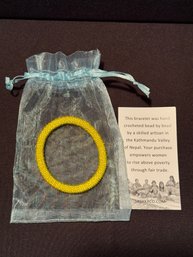 Kathmandu Hand Crocheted Beaded Bracelet - Yellow