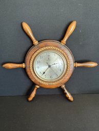 Vintage Ship's Wheel Carrington Quartz Wall Clock