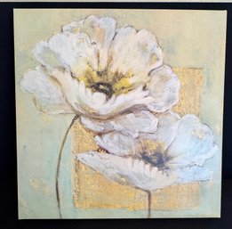 Signed Dual Flowers Stretched Canvas Print