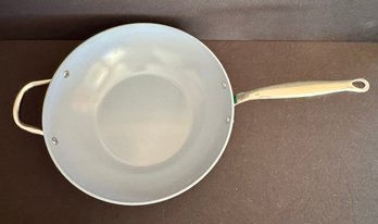 Deep Simply Ming 12' Frying Pan With Emerald Green Exterior