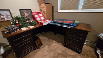 Large Wooden L-shaped Desk