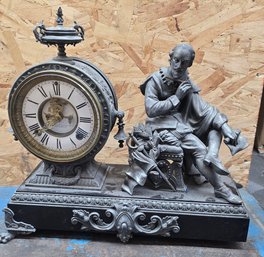 Antique Ansonia 'Shakespeare' Figural Mantel Clock #304