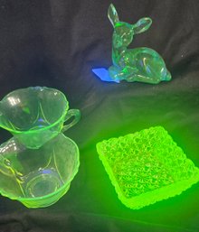 Uranium Glass (some Fenton) Lot