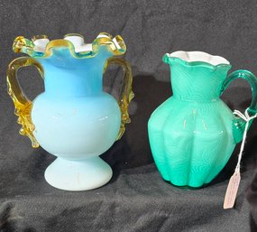 Two Glass Pitchers, (Fenton)