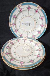 Set Of Three 'mintoa' English Dinner Plates