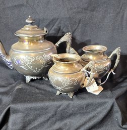 4 Piece Plated Tea Set