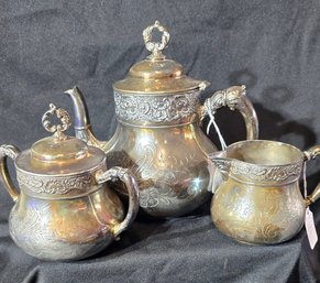 Silver Plated Three Piece Tea Set
