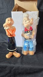 Popeye And Olive Oil Large Salt And Pepper Shakers