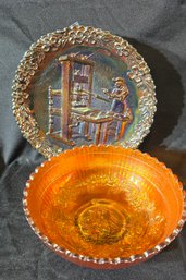 Fenton Iridescent Carnival Glass Plate