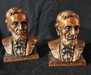 Pair Of Metal Abe Lincoln Spokane Banks