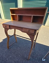 Antique Wood School Desk Or Writing Desk