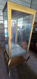 Heavy Brass And Glass Display Cabinet With Fancy Legs