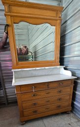 Marble Top Oak Dresser
