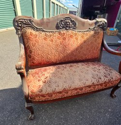Amazing Carved Wood Settee