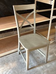 Single Farmhouse Style Chair Solid Wood Lot #8