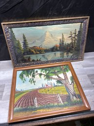 (2) Original Signed Oil Paintings Lot #87