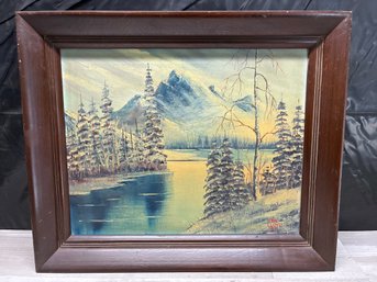 Artists Signed Oil On Canvas Framed 24x20 Lot #211