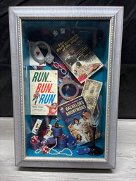 Vintage Crime-noir Or Casino Theme Shadowbox 21x14 Lot #51