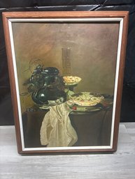 Artist JAN JANSZ TRECK Still Life Canvas Approx 27x21 Lot #162
