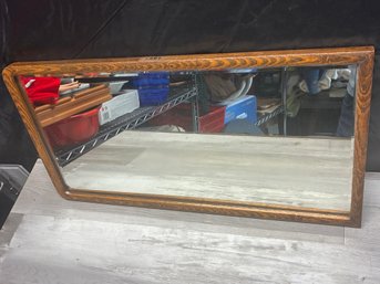 Antique Maybe Mercury Tiger Oak Framed Mirror Lot #163