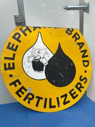 1950s Cominco Elephant Brand Fertilizer Advertising Metal Sign Original Rare Lot #288