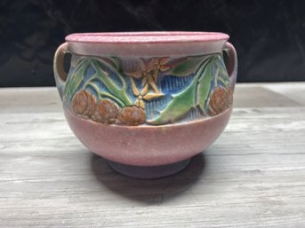 Antique Roseville Pottery Pink Baneda Arts & Crafts Vase Bowl Lot #289
